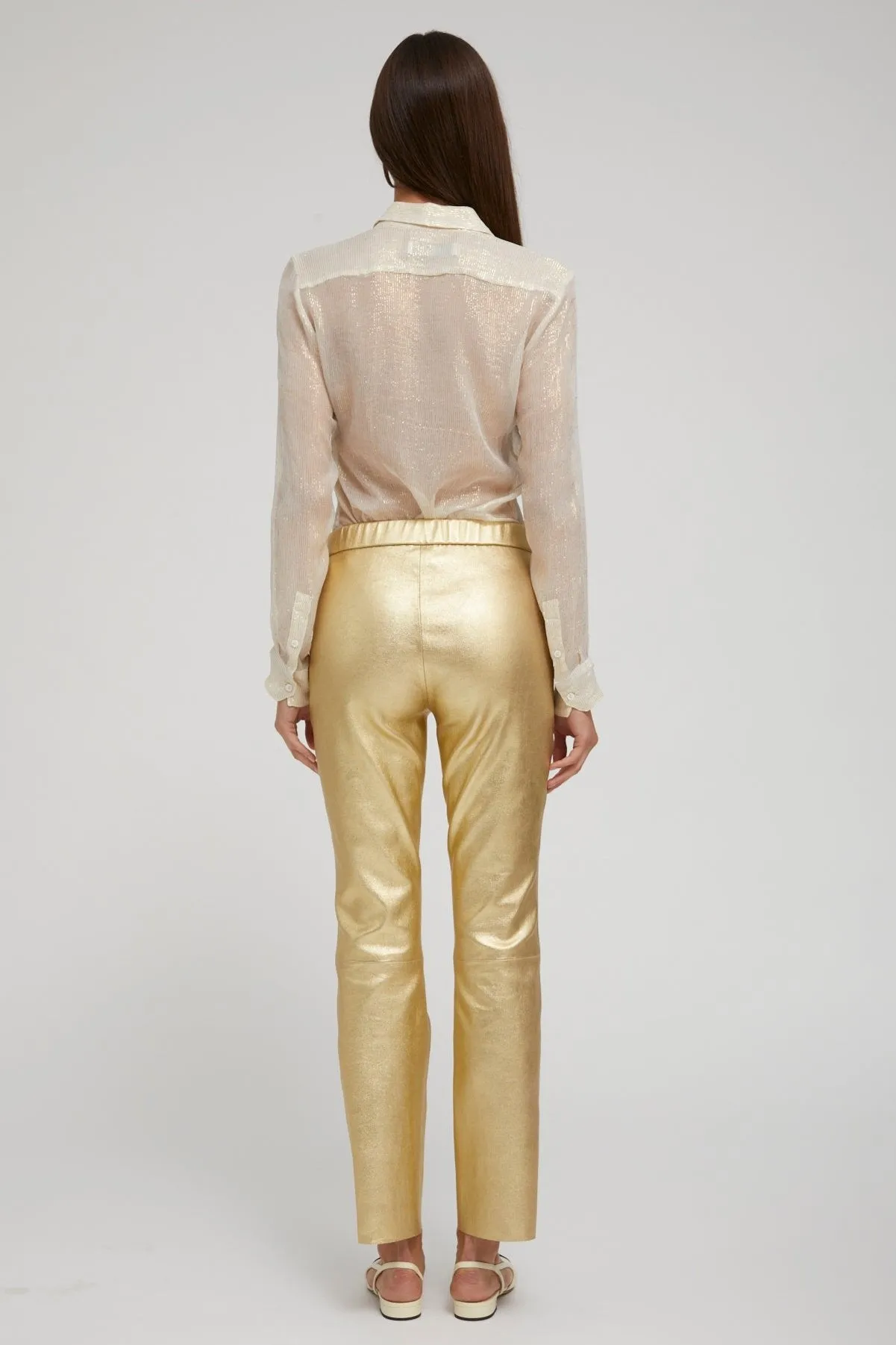 Metallic Gold Leather Sophia Pull On sold by SPRWMN product image thumbnail 4