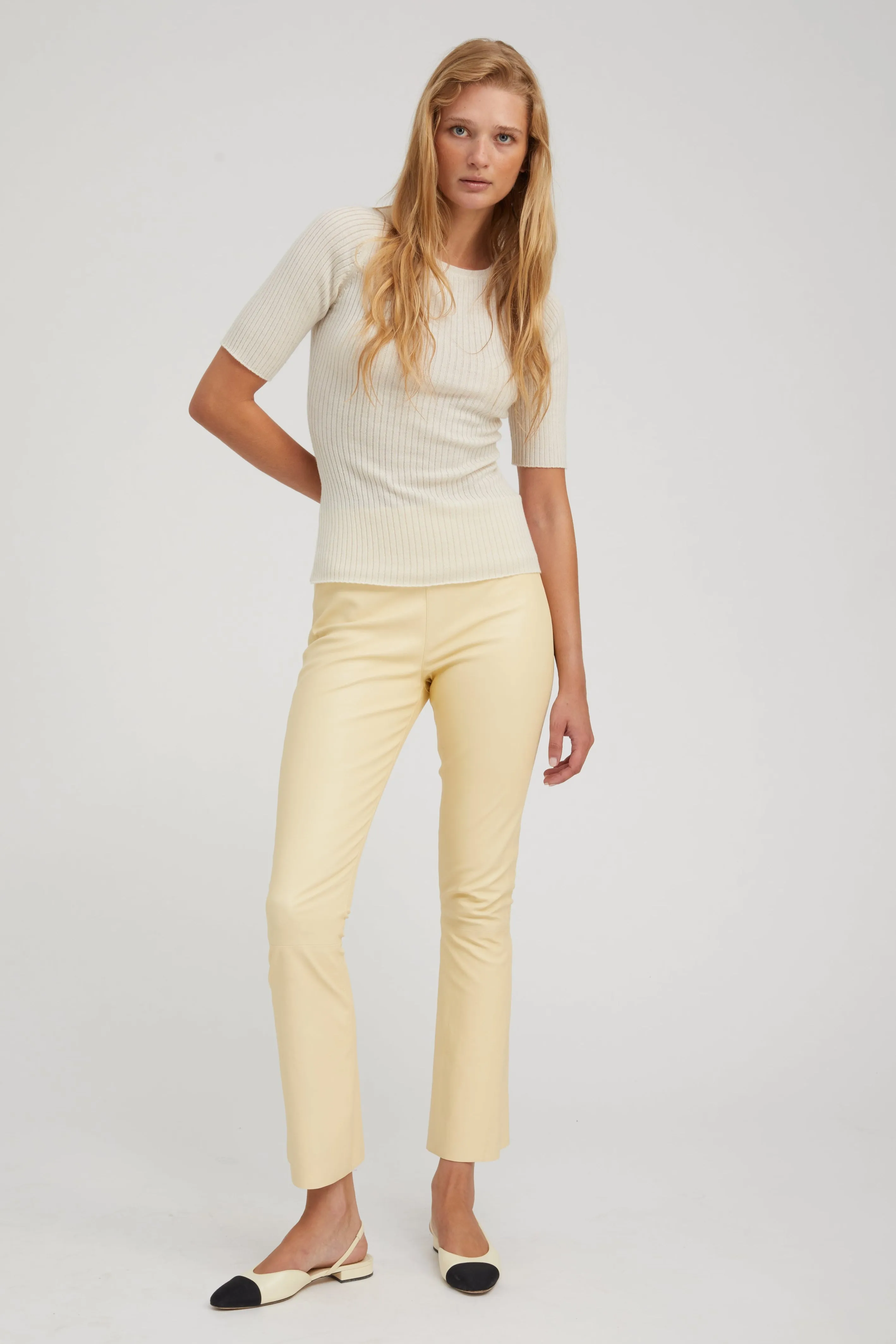 Ivory Cashmere Mid Sleeve Crewneck sold by SPRWMN product image thumbnail 2