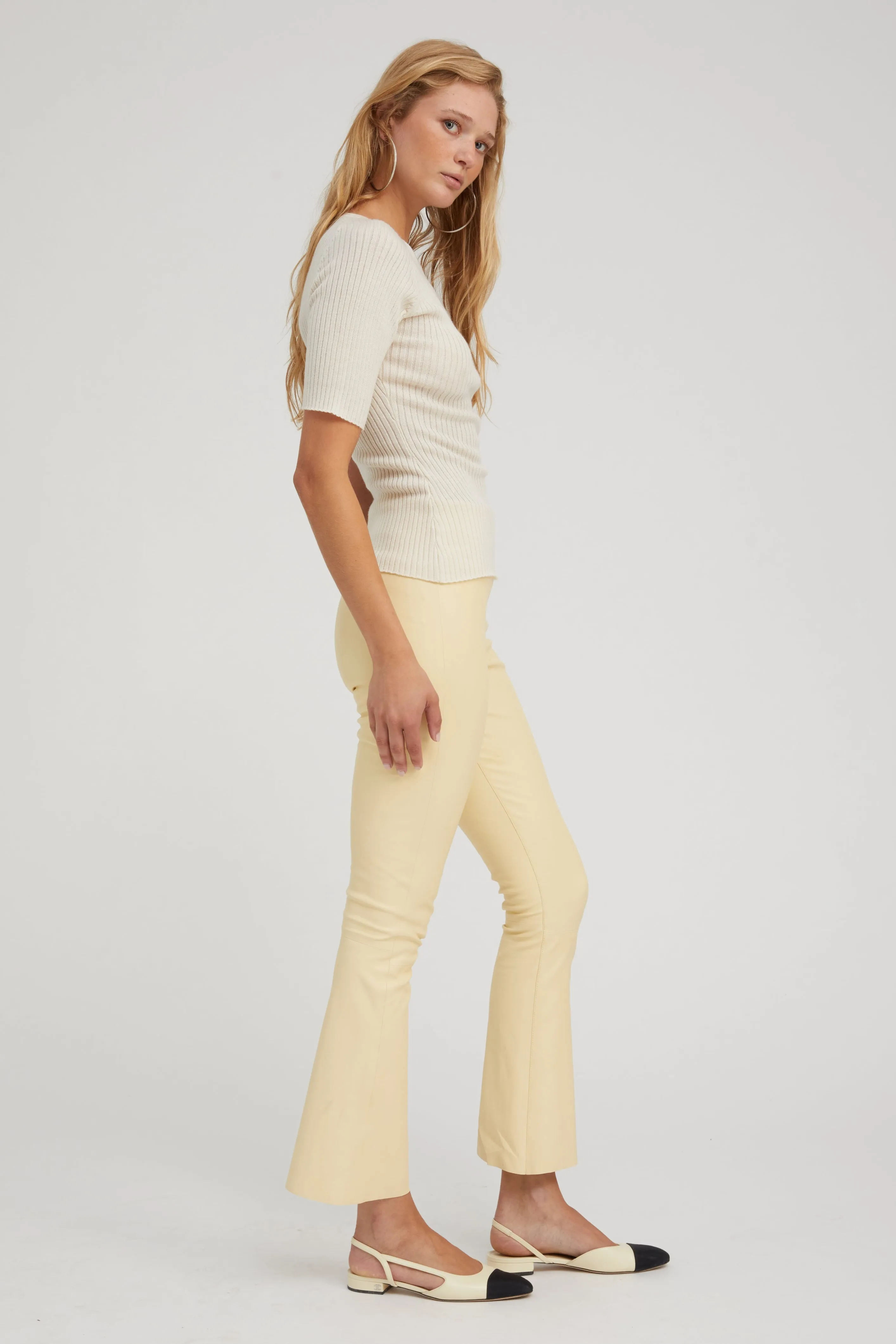 Ivory Cashmere Mid Sleeve Crewneck sold by SPRWMN product image thumbnail 3