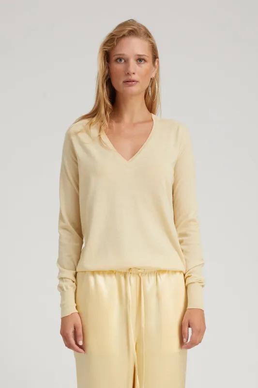 Butter Cashmere V-Neck Sweater sold by SPRWMN
