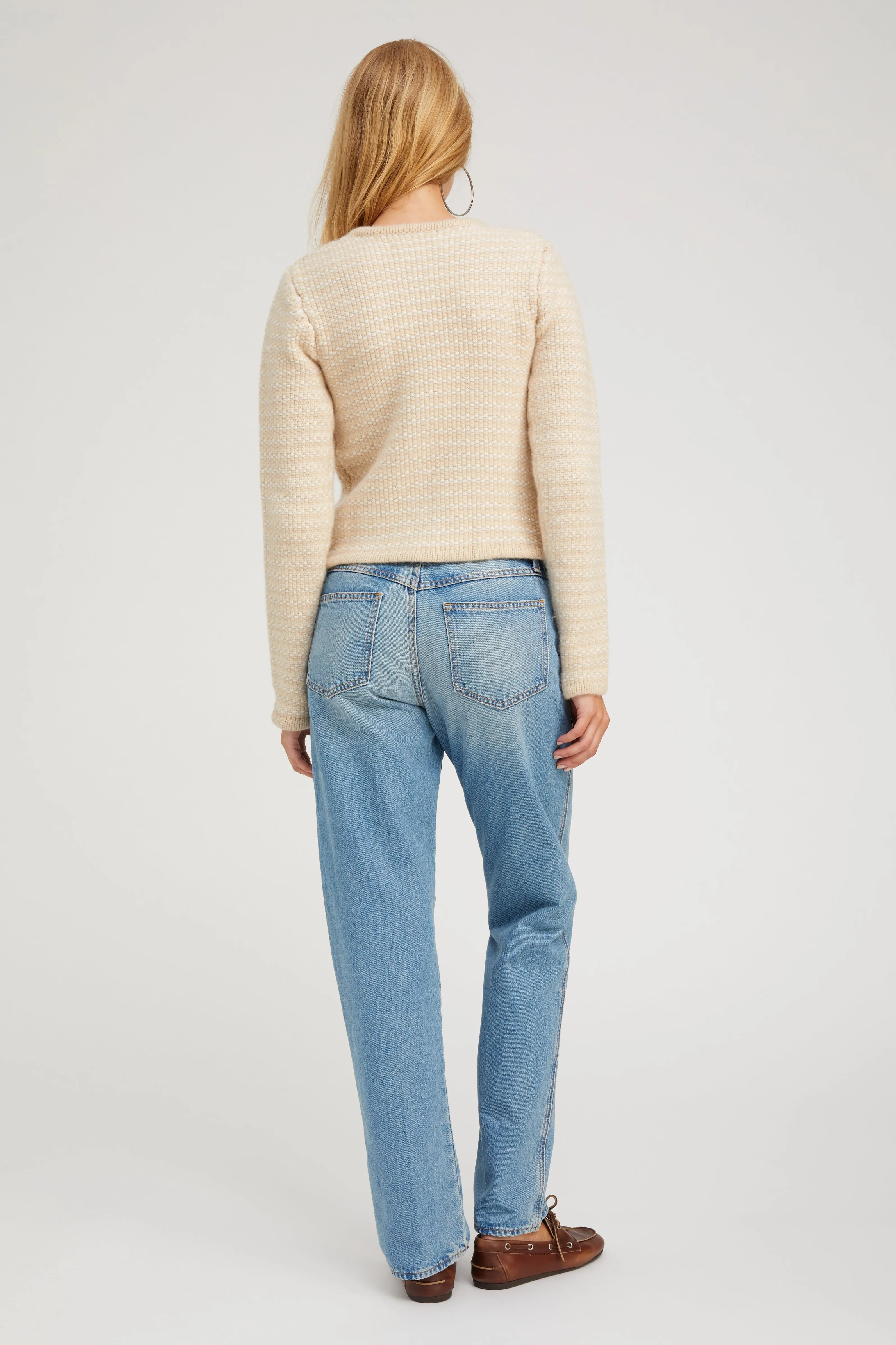 Creamy Beige Cashmere Chunky Knit Cardigan sold by SPRWMN product image thumbnail 5