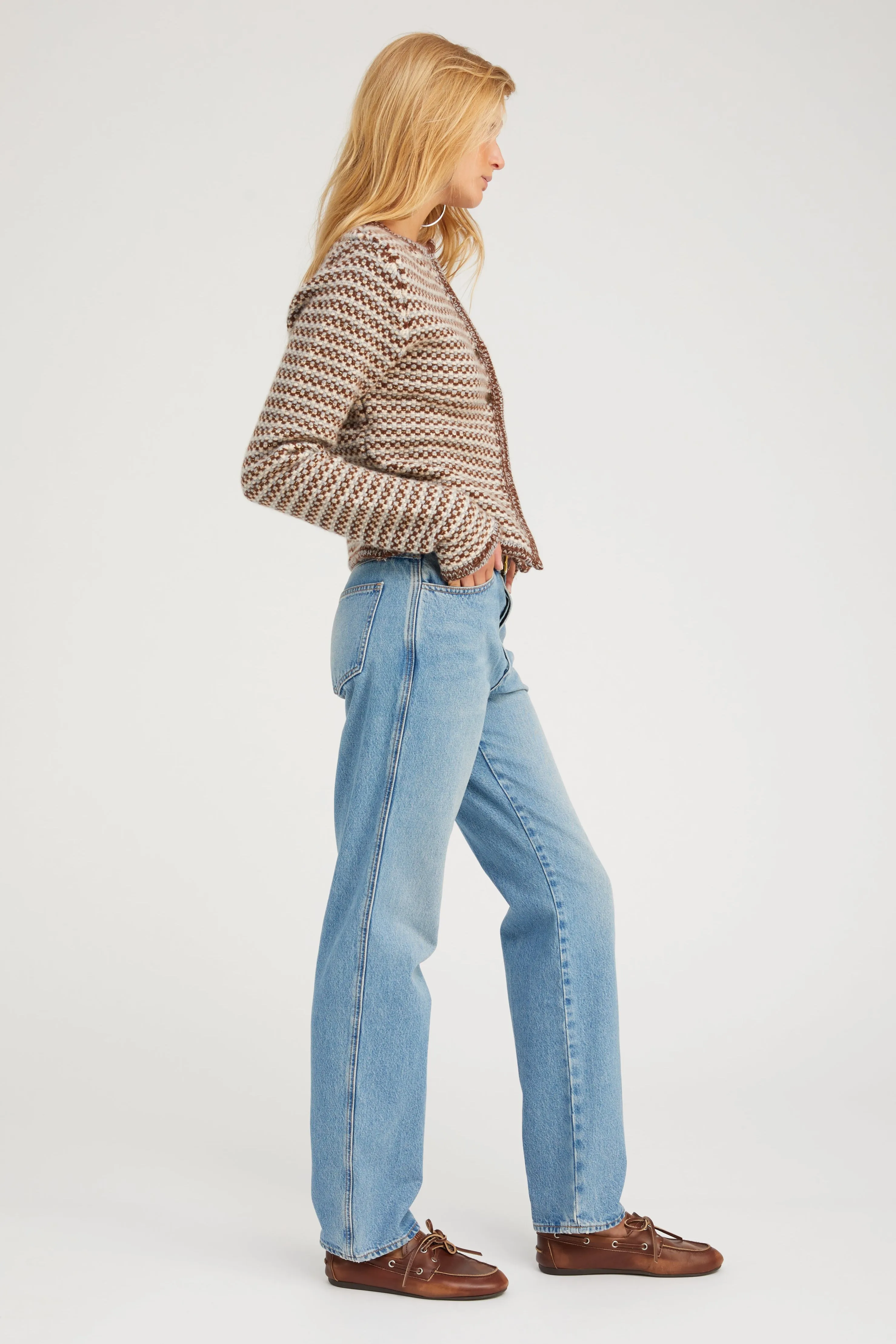 Grey Brown Cashmere Chunky Knit Cardigan sold by SPRWMN product image thumbnail 4