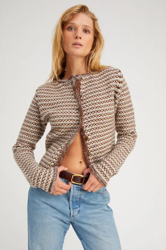 Grey Brown Cashmere Chunky Knit Cardigan sold by SPRWMN