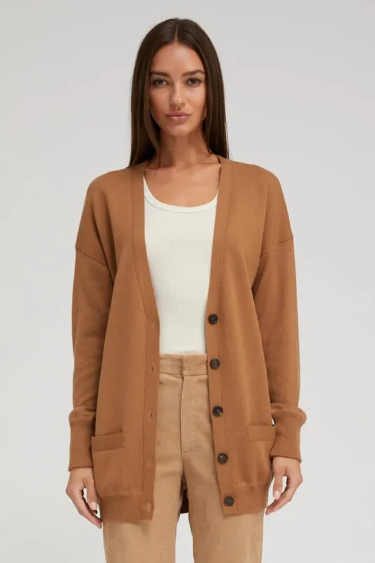 Praline Cashmere Boyfriend Cardigan sold by SPRWMN