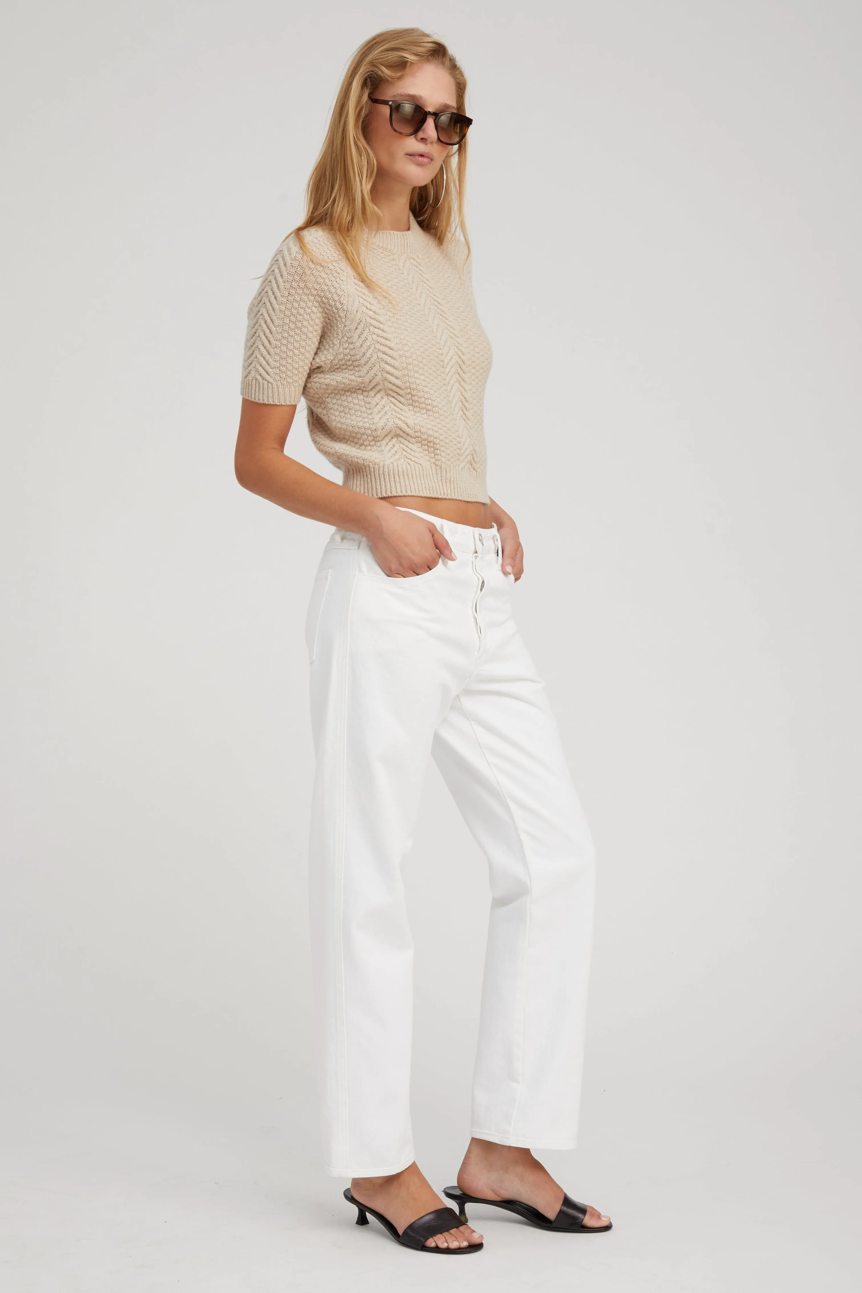 Oat Cashmere Cable Knit Raglan Sweater PR sold by SPRWMN product image thumbnail 3