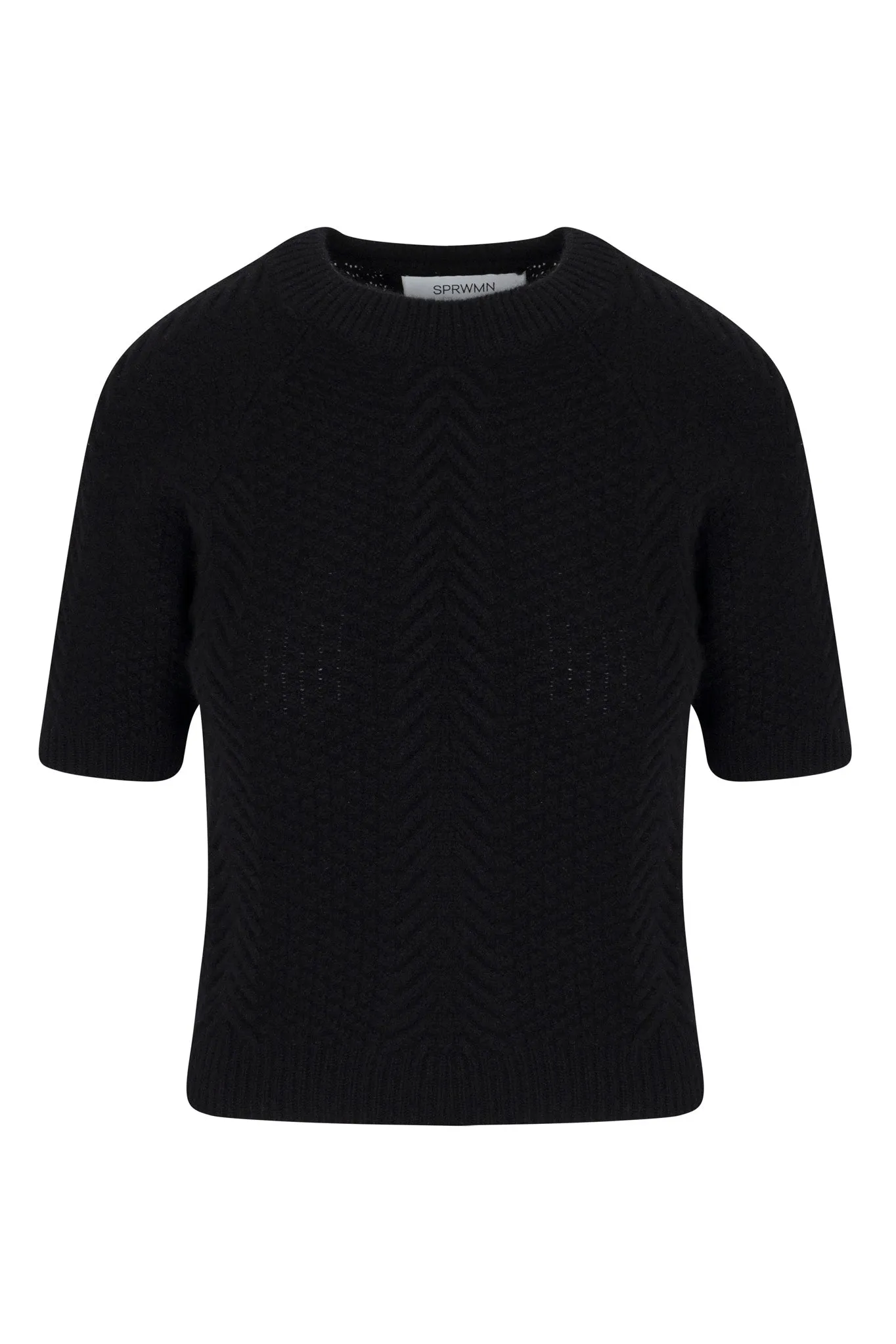 Black Cashmere Cable Knit Raglan Sweater PR sold by SPRWMN product image thumbnail 5