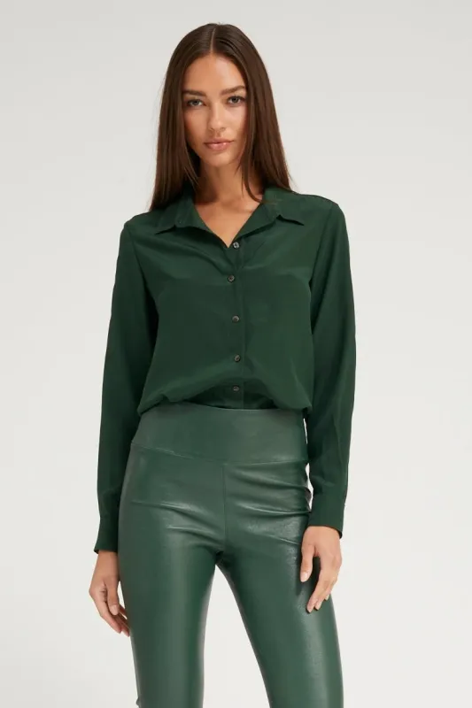 Ivy Silk Fitted Button Down PR sold by SPRWMN