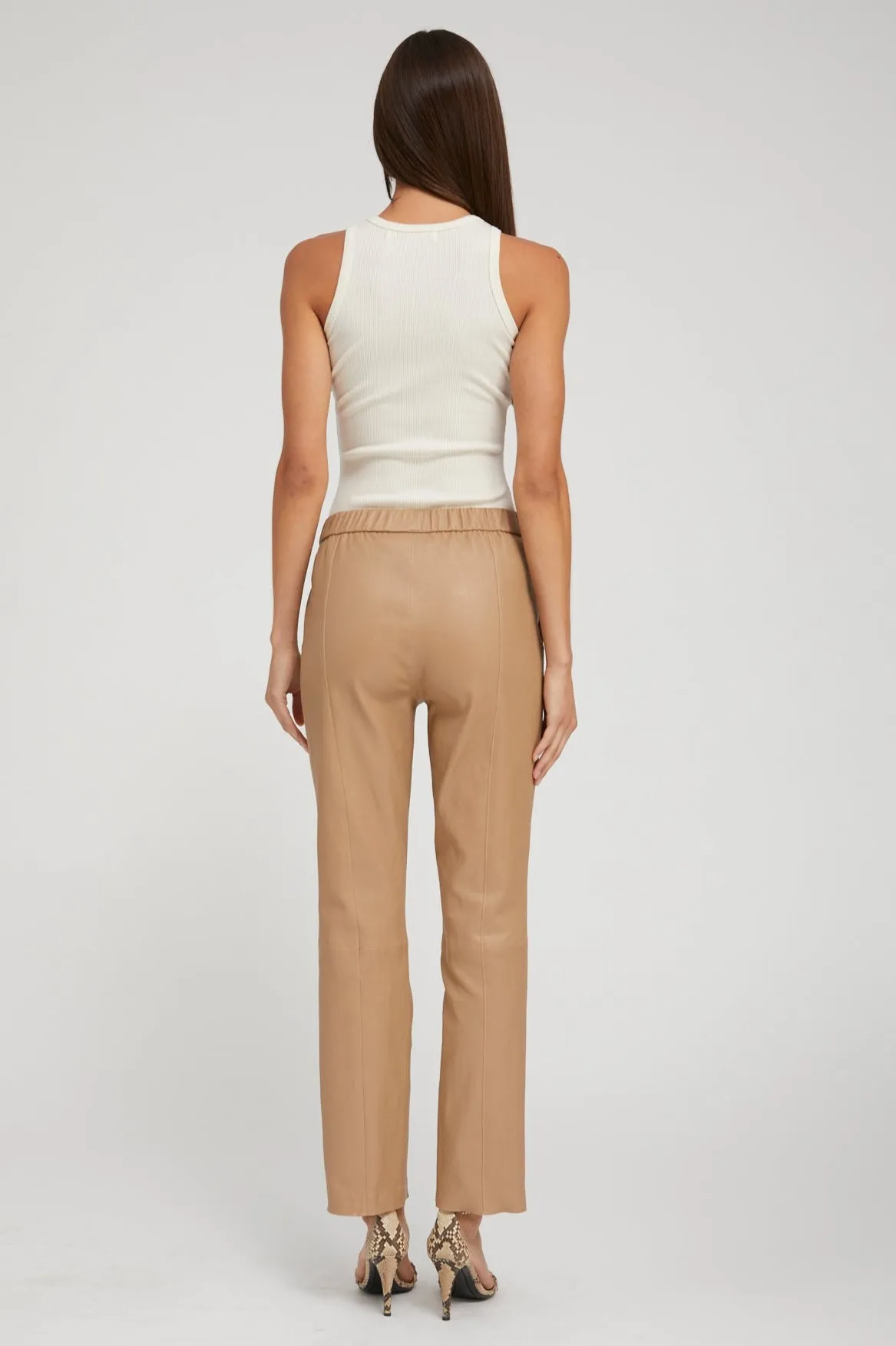 Desert Leather Sophia Pintuck Joggers PR sold by SPRWMN product image thumbnail 3