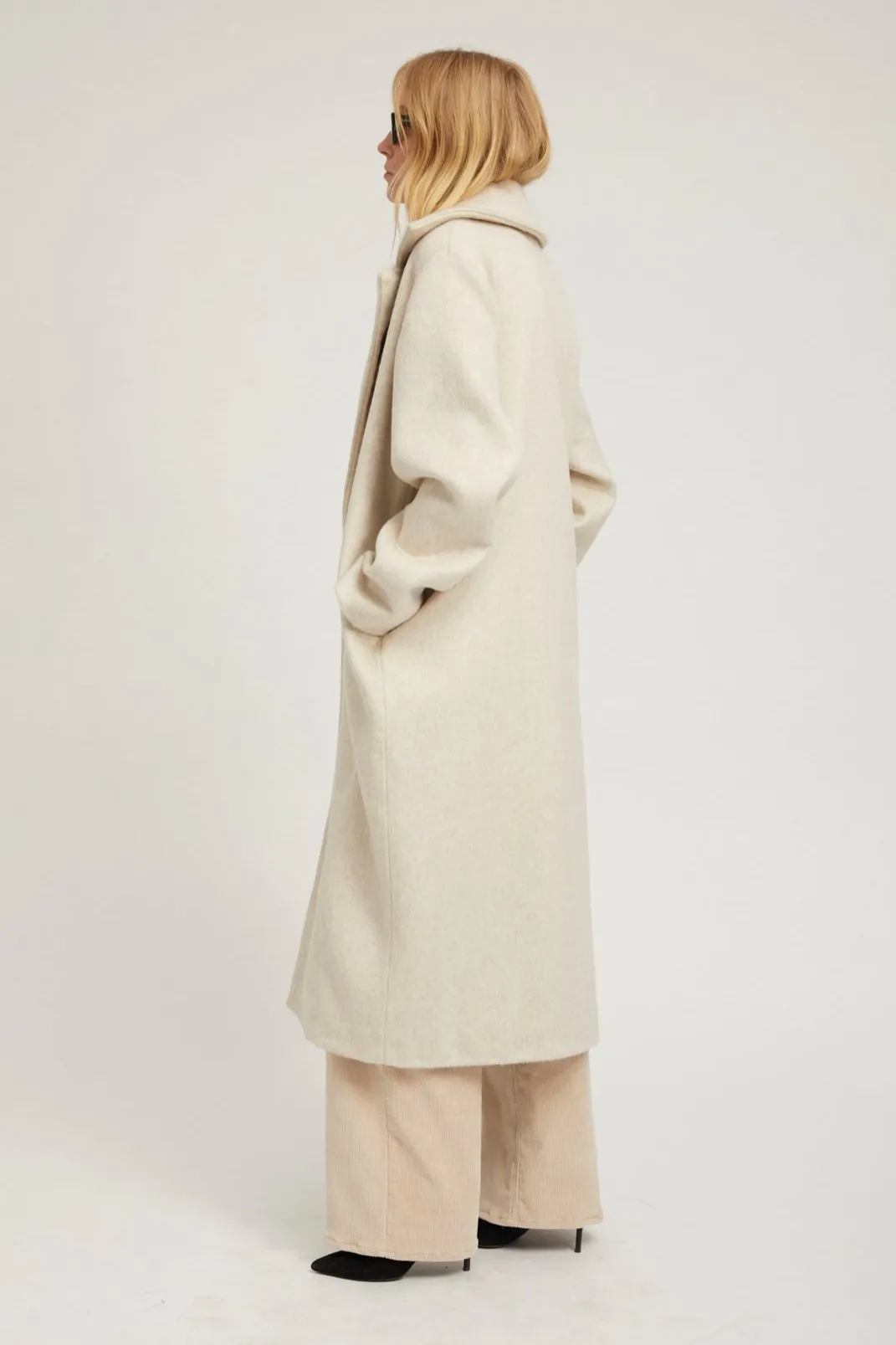 Off White Wool Cashmere Classic Coat PR sold by SPRWMN product image thumbnail 4