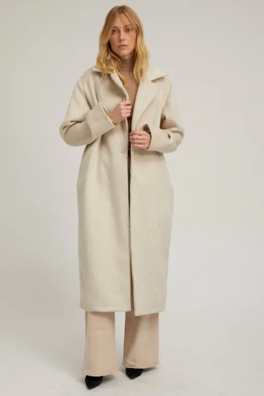 Off White Wool Cashmere Classic Coat PR sold by SPRWMN