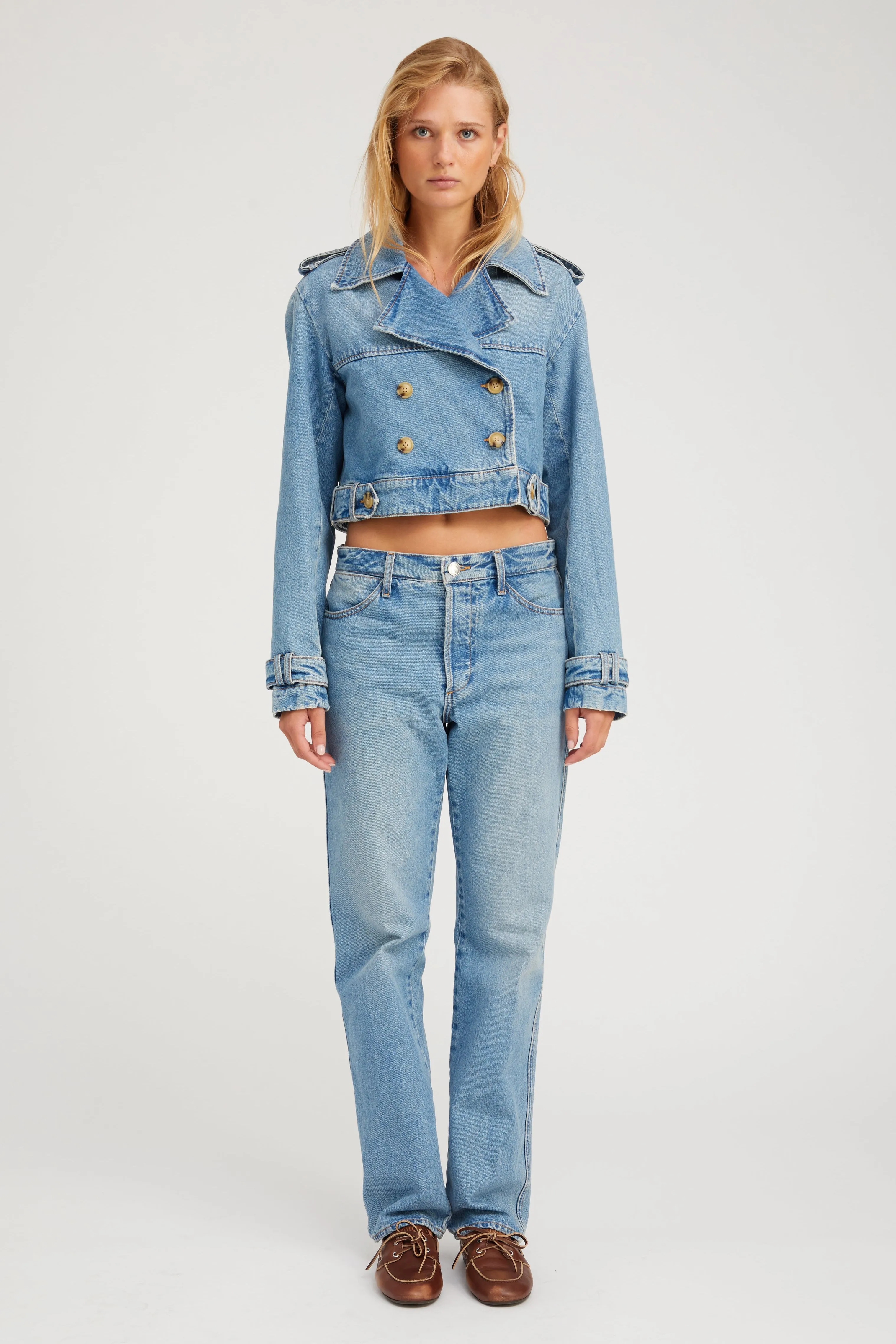 Paradis Cropped Denim Trench PR sold by SPRWMN product image thumbnail 2