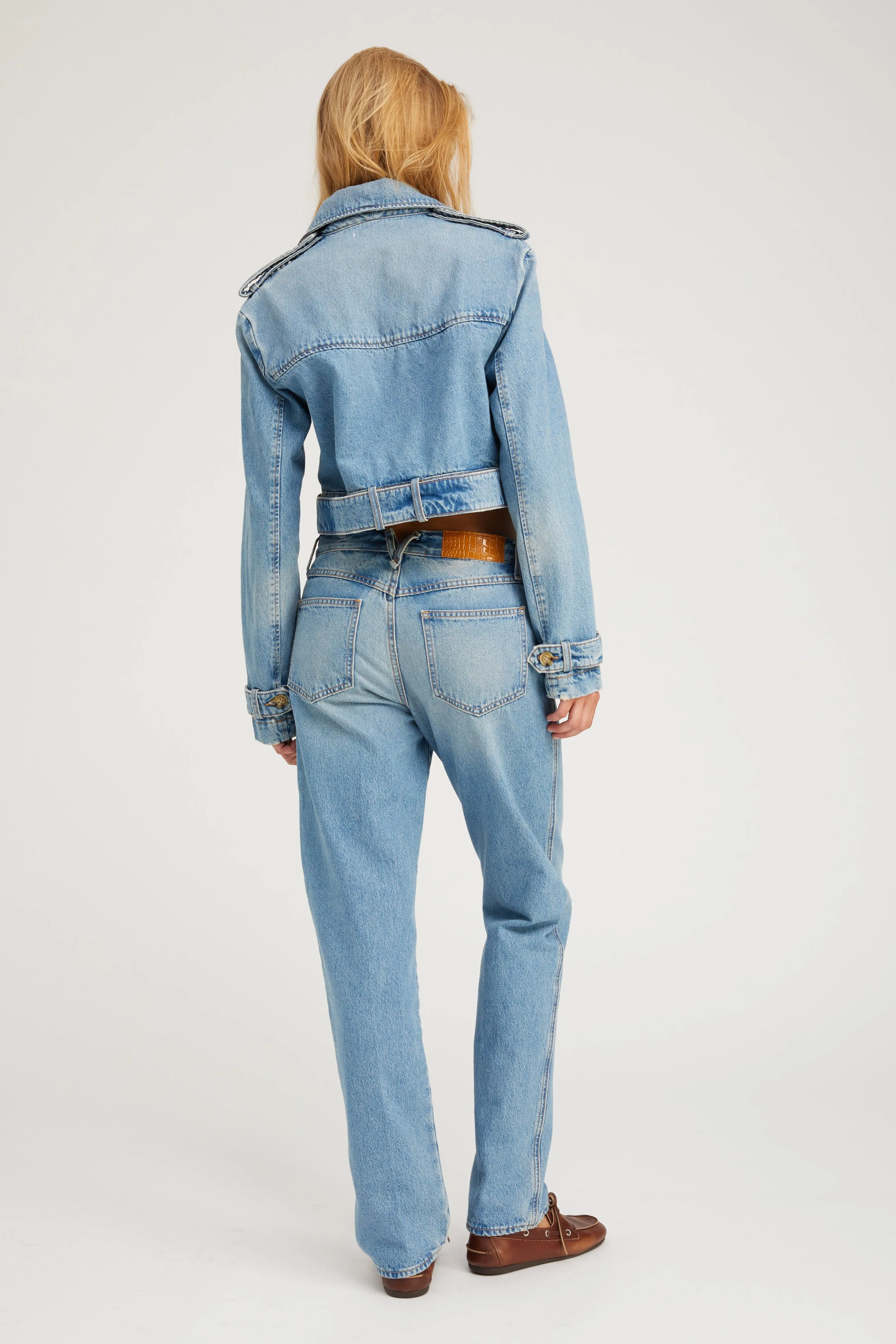 Paradis Cropped Denim Trench PR sold by SPRWMN product image thumbnail 4