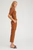 Chestnut Leather Cropped Cargo Trousers PR sold by SPRWMN