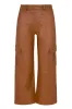Chestnut Leather Cropped Cargo Trousers PR sold by SPRWMN