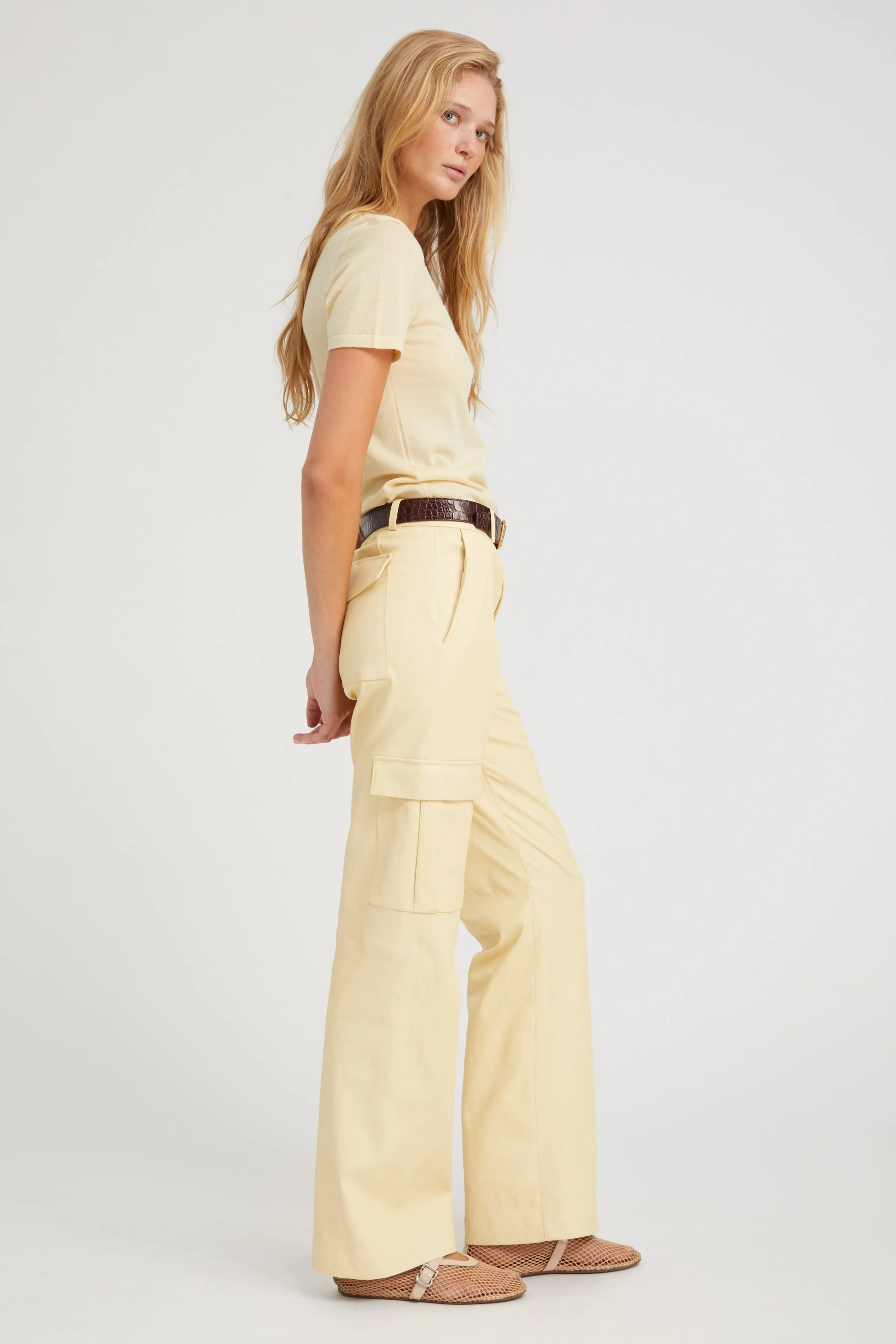 Butter Leather Cargo Trousers sold by SPRWMN product image thumbnail 3