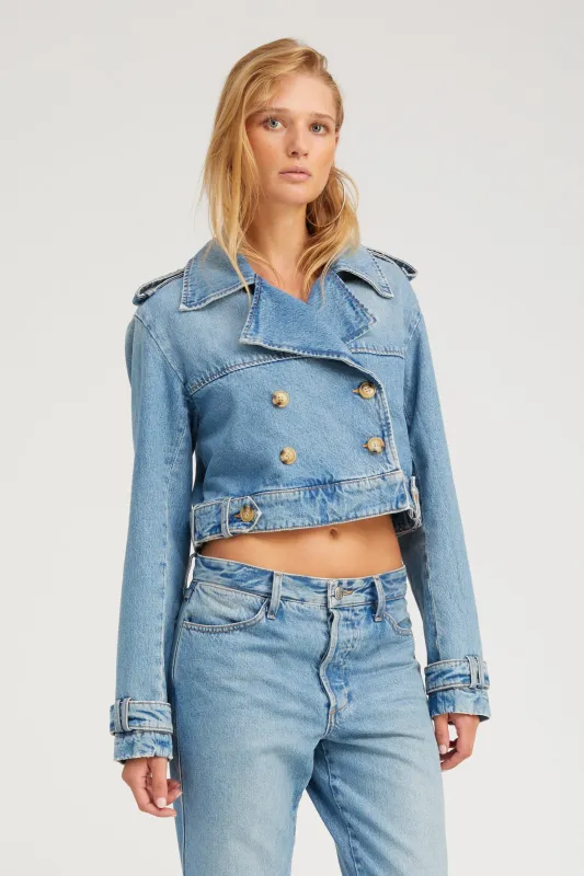 Paradis Cropped Denim Trench made by SPRWMN