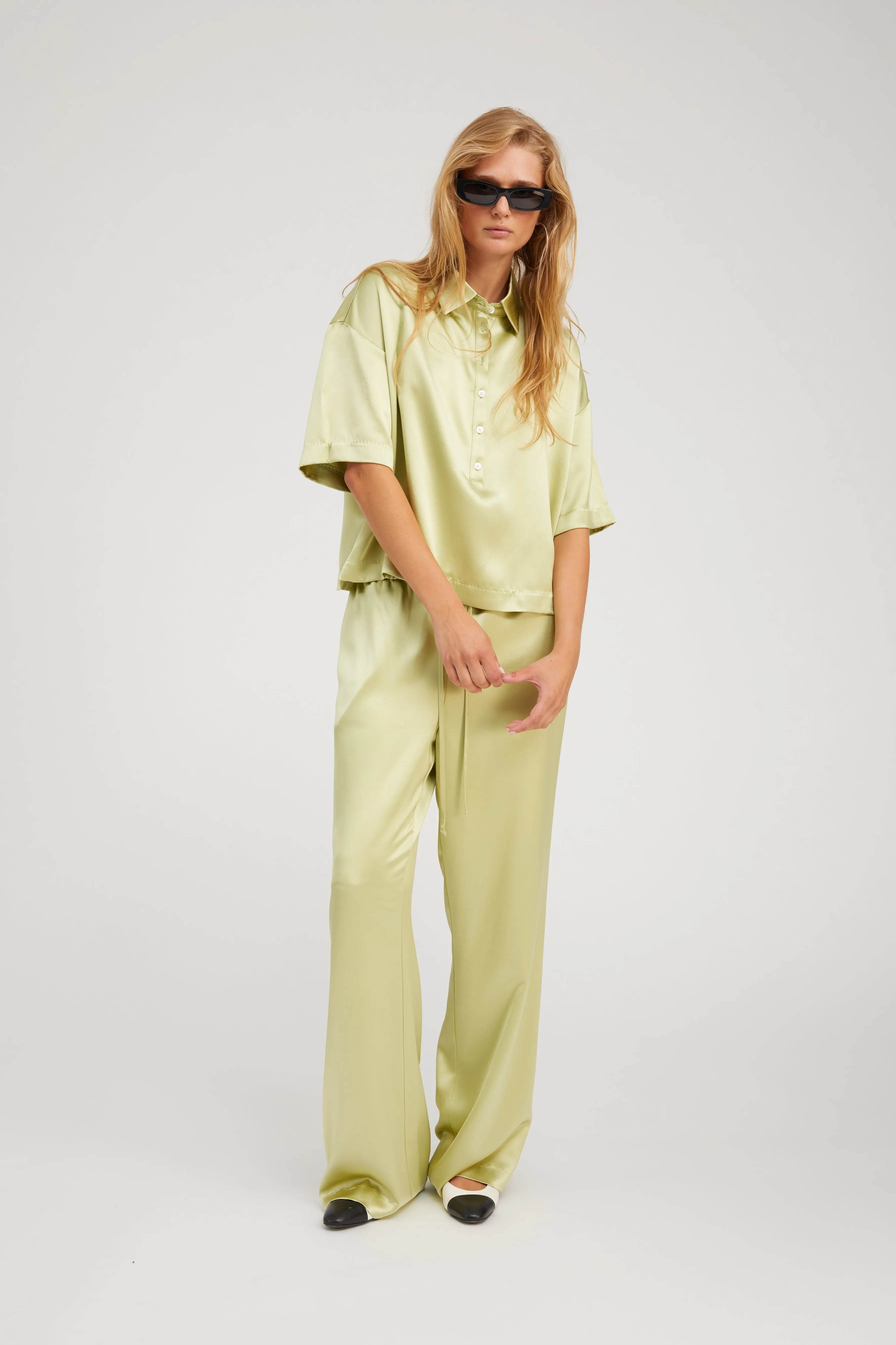 Pistachio Silk Kauai Pants PR sold by SPRWMN product image thumbnail 2