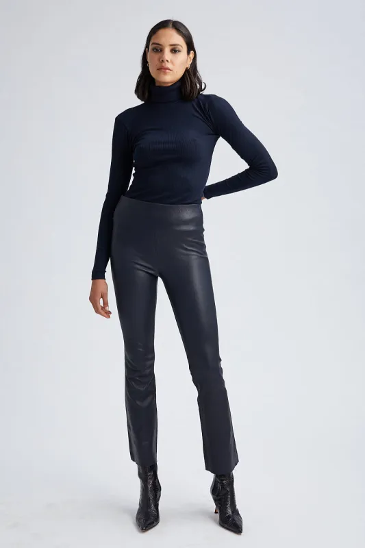 Midnight Leather Ankle Flare sold by SPRWMN