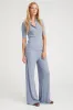Steel Blue Rib Wide Leg Pants sold by SPRWMN