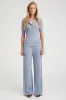 Steel Blue Rib Wide Leg Pants sold by SPRWMN