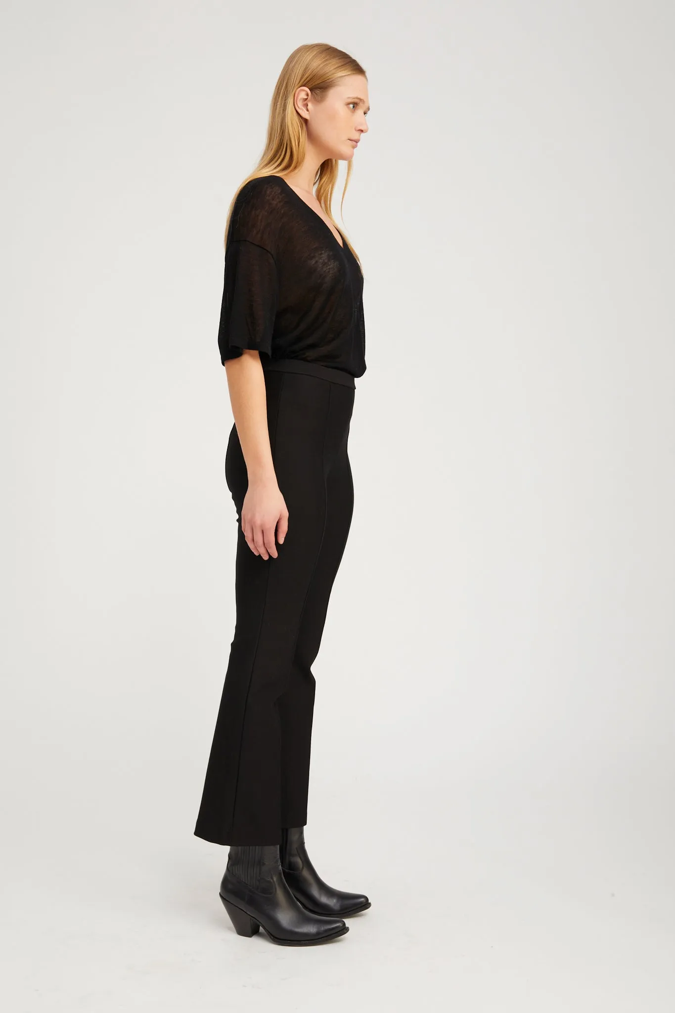 Black Casanova Ankle Flare Pintuck Pants PR sold by SPRWMN product image thumbnail 3