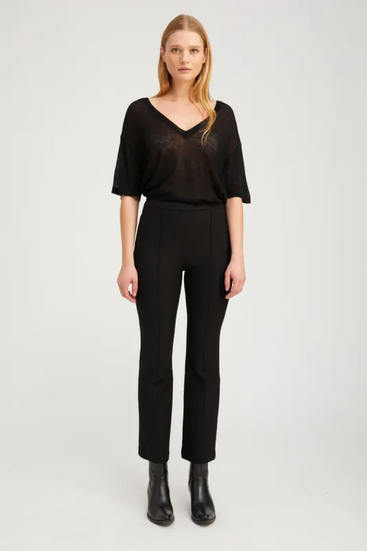 Black Casanova Ankle Flare Pintuck Pants PR sold by SPRWMN