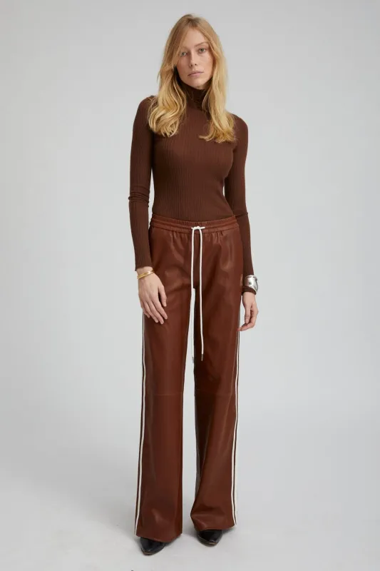 Acorn Leather Baggy Athletic Pants PR sold by SPRWMN