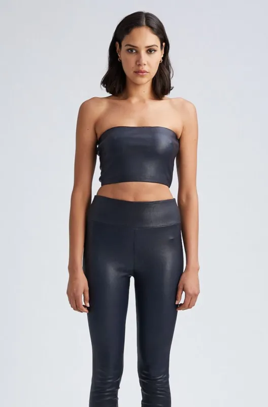 Navy Leather Micro Tube Top PR made by SPRWMN