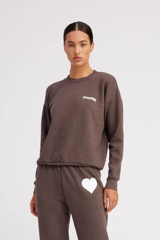 Heather Brown Logo Sweatshirt PR sold by SPRWMN