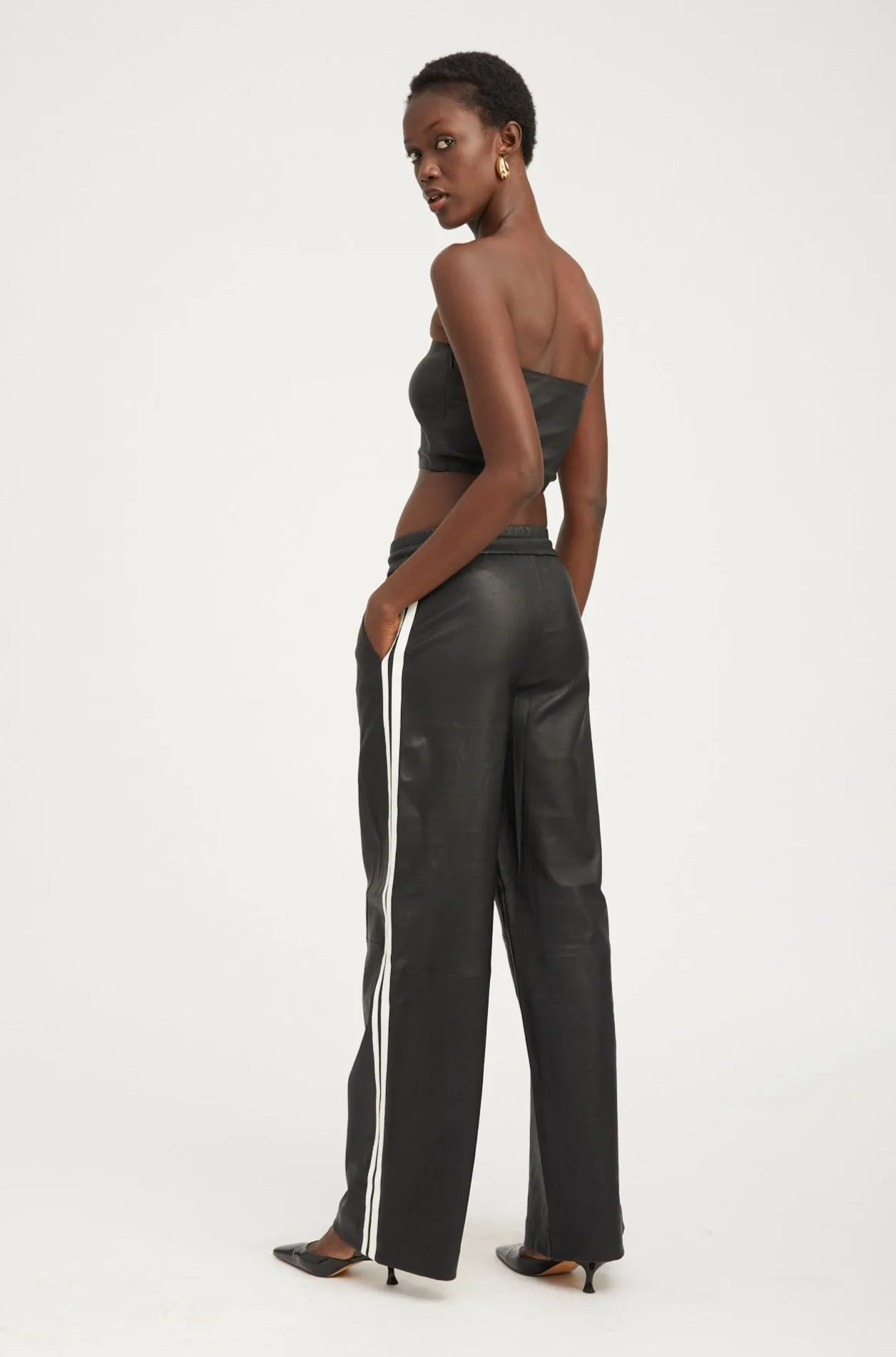 Black Leather Micro Tube Top PR sold by SPRWMN product image thumbnail 2