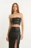 Black Leather Micro Tube Top PR sold by SPRWMN