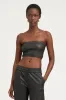 Black Leather Micro Tube Top PR sold by SPRWMN