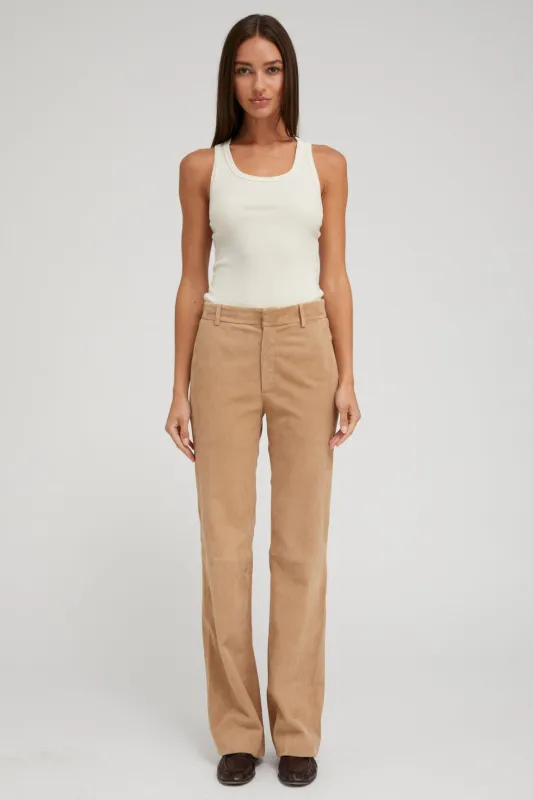 Sand Suede Classic Trousers PR sold by SPRWMN