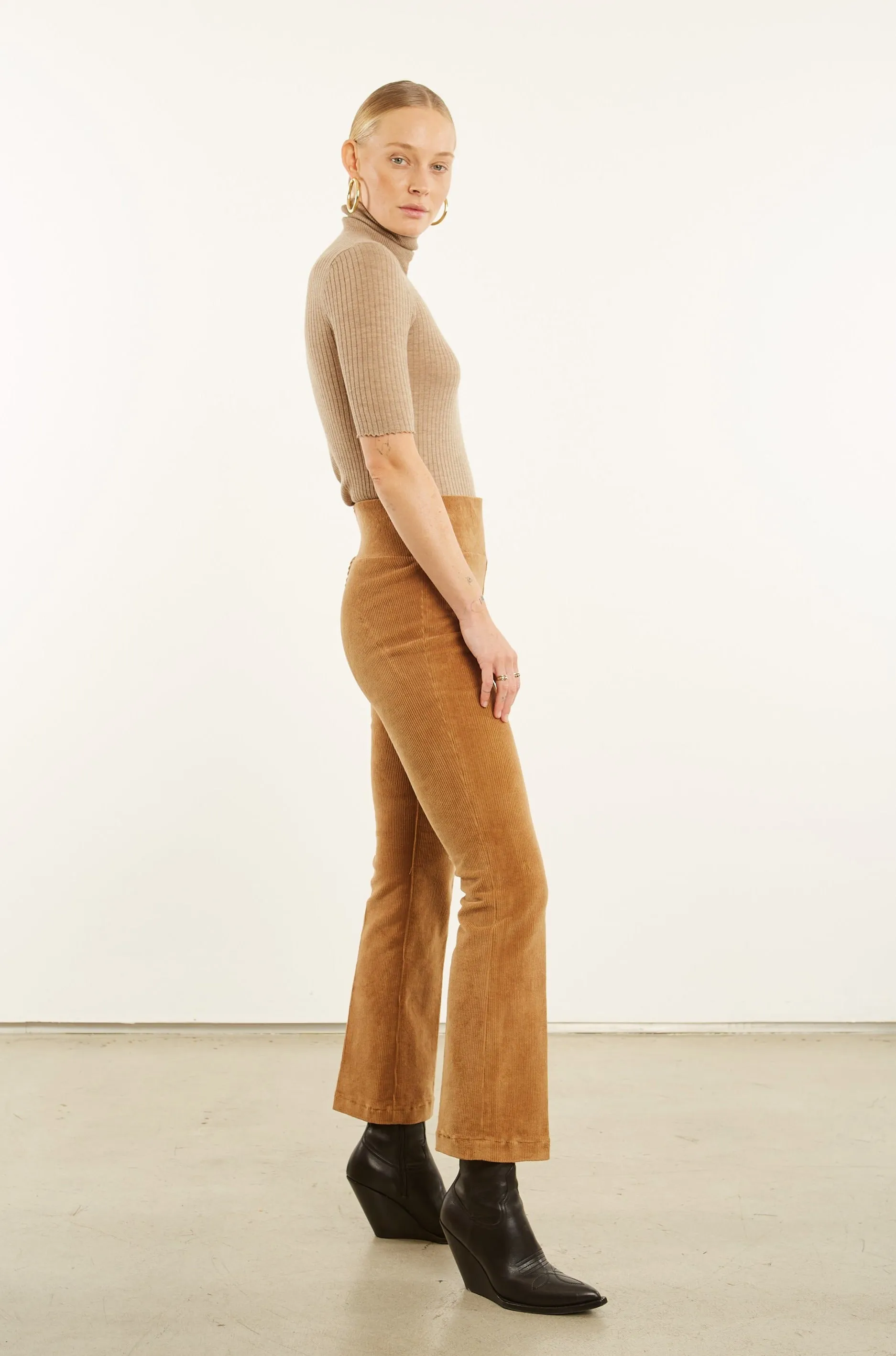 Camel Corduroy Ankle Flare Pants PR sold by SPRWMN product image thumbnail 2