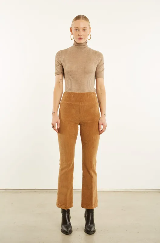 Camel Corduroy Ankle Flare Pants PR sold by SPRWMN
