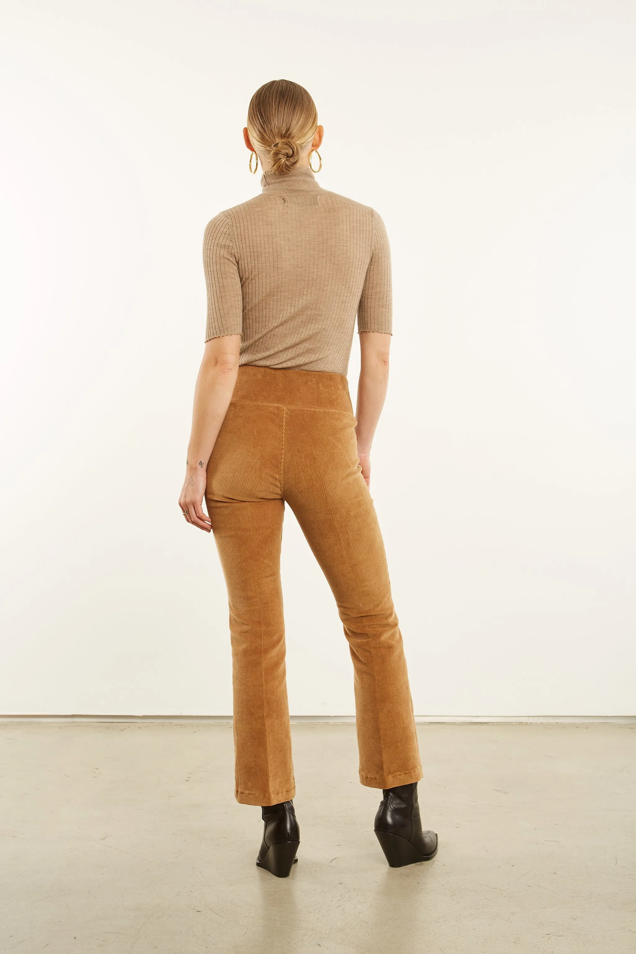 Camel Corduroy Ankle Flare Pants PR sold by SPRWMN product image thumbnail 4