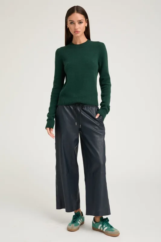 Midnight Leather Cropped Baggy Pants PR sold by SPRWMN