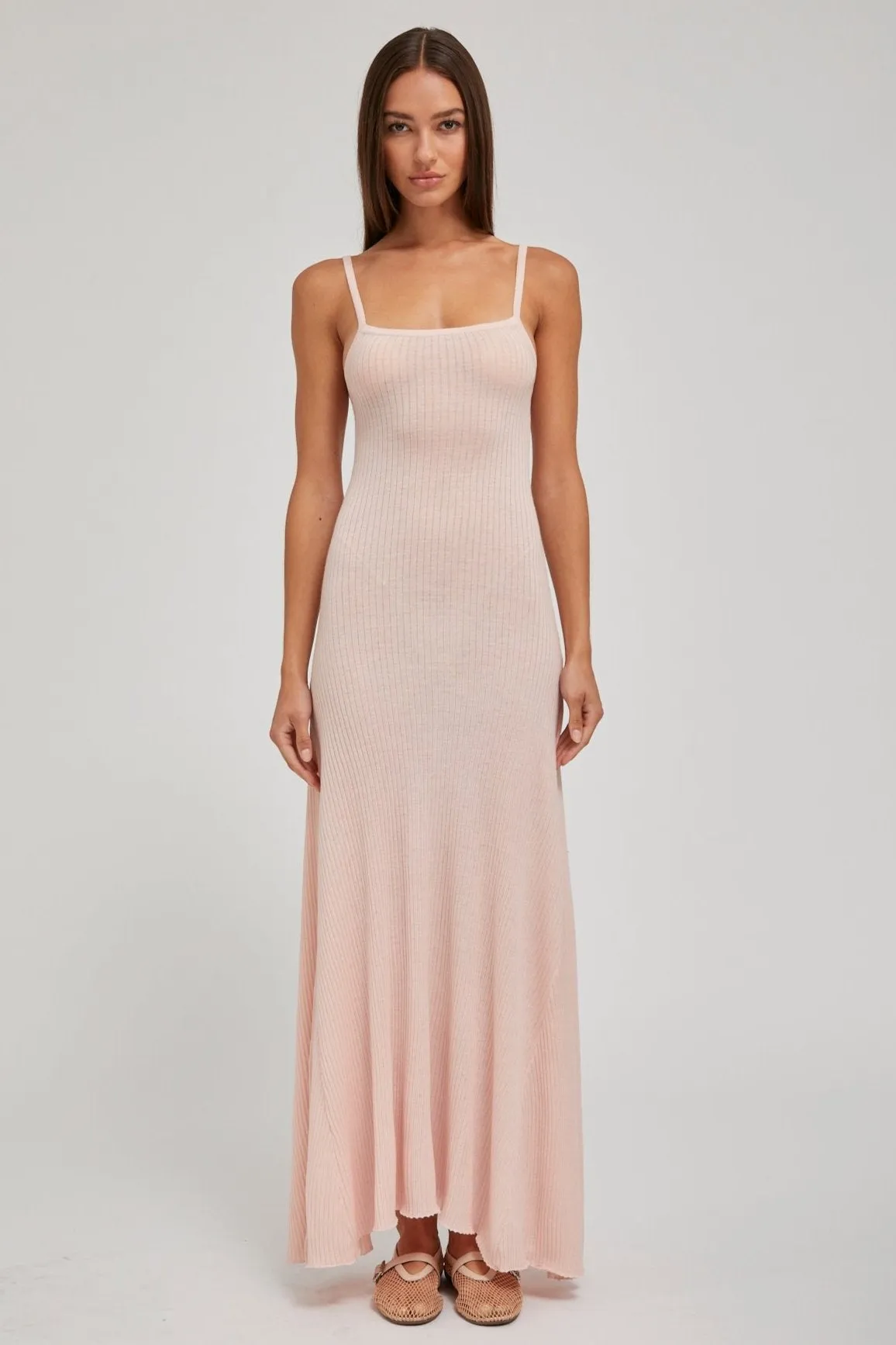 Blush Cashmere Rib Maxi Dress PR sold by SPRWMN