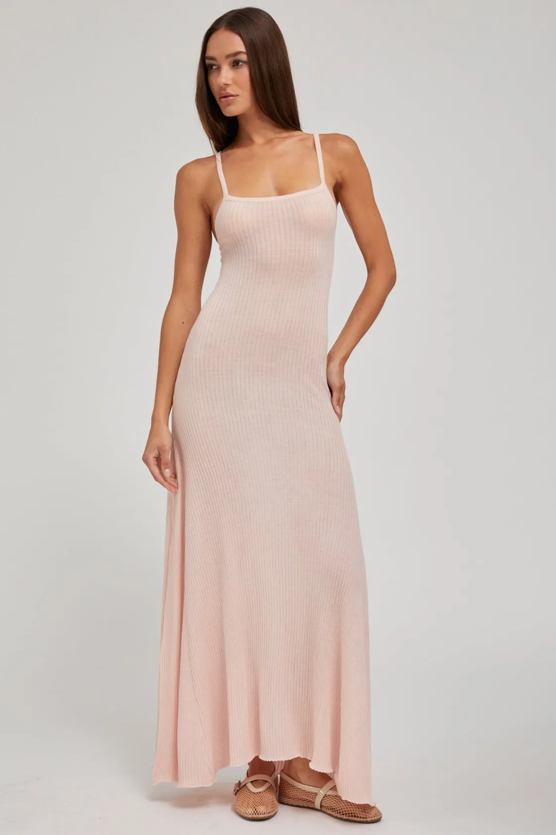 Blush Cashmere Rib Maxi Dress PR sold by SPRWMN product image thumbnail 2