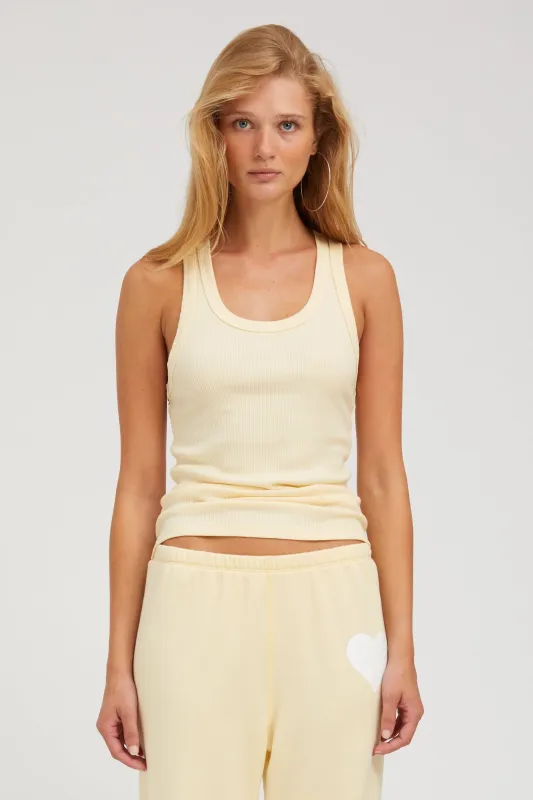 Butter Rib Fitted Scooped Tank sold by SPRWMN