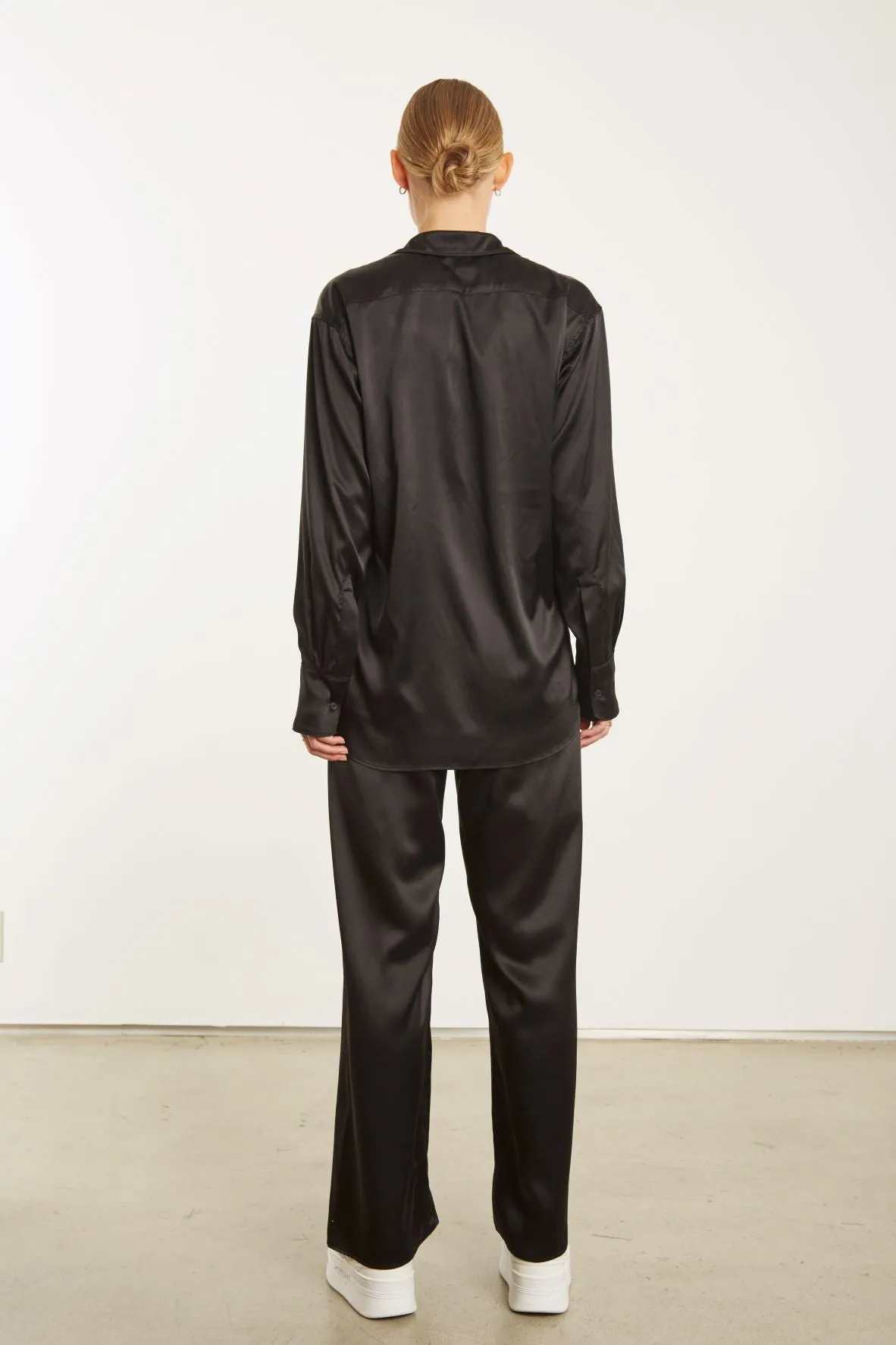 Black Silk Slim Button Down PR sold by SPRWMN product image thumbnail 3