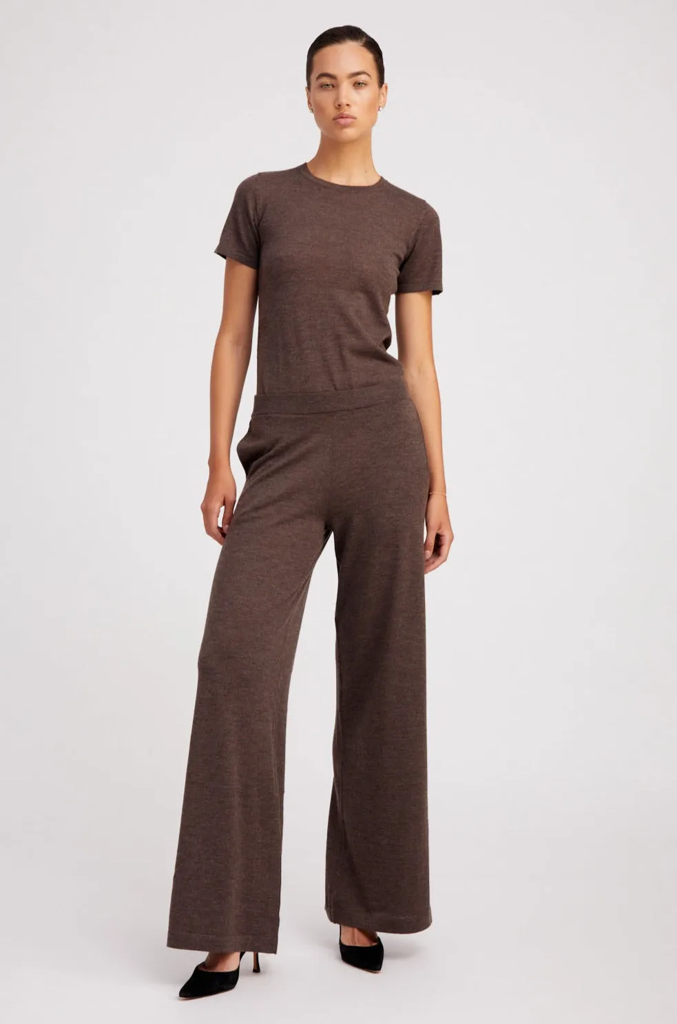 Heather Brown Ultra Fine Cashmere Tee PR sold by SPRWMN product image thumbnail 3