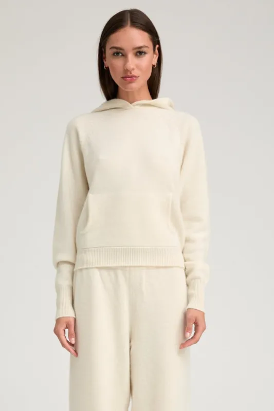 Ivory Cashmere Hoodie PR sold by SPRWMN