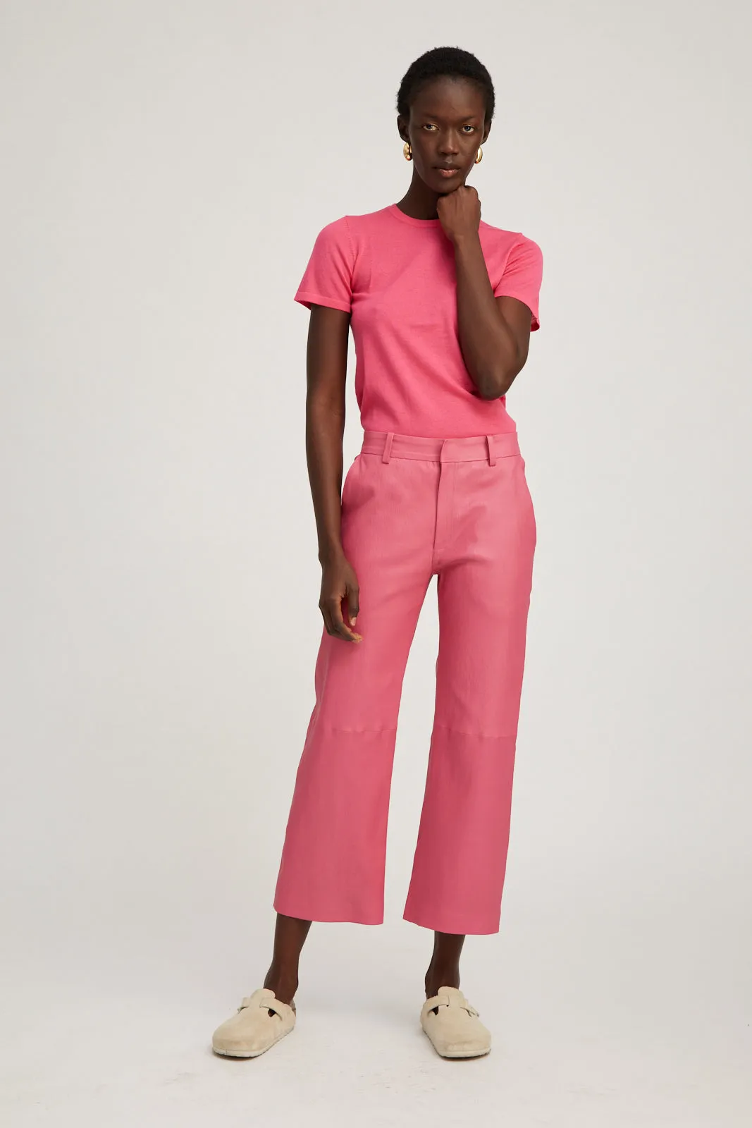 Pink Ultra Fine Cashmere Tee PR sold by SPRWMN product image thumbnail 3
