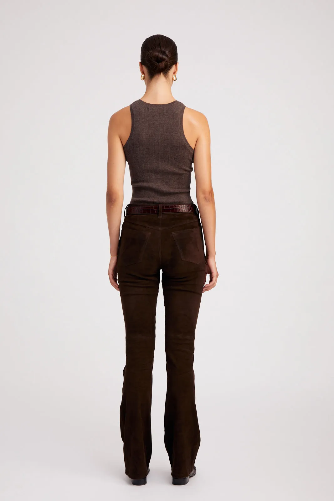Heather Brown Ultra Fine Cashmere Racer Tank PR sold by SPRWMN product image thumbnail 4