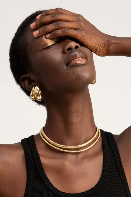 Double Serpent Yellow Gold Necklace made by SPRWMN