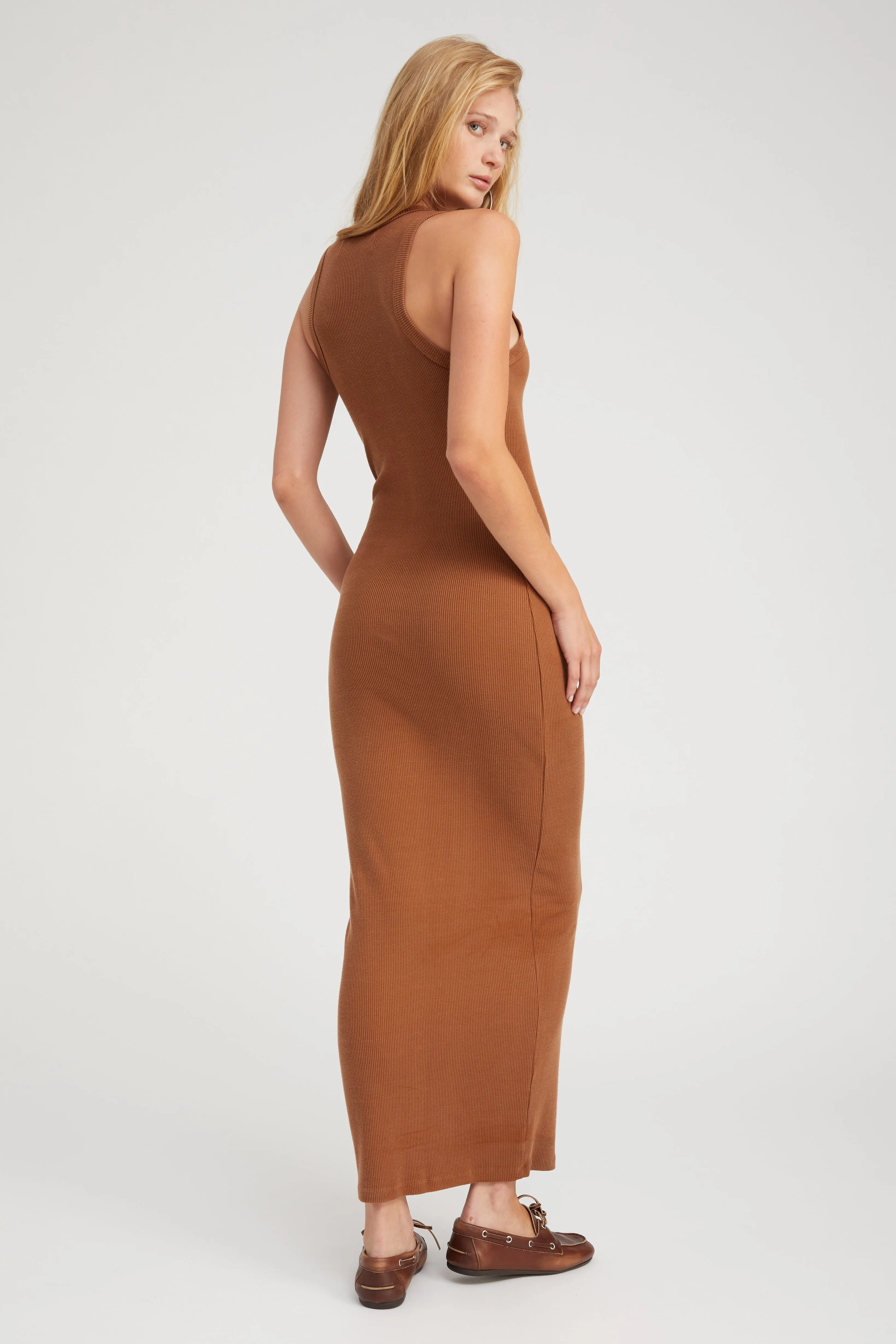 Chestnut Rib Racer Maxi Dress PR sold by SPRWMN product image thumbnail 4