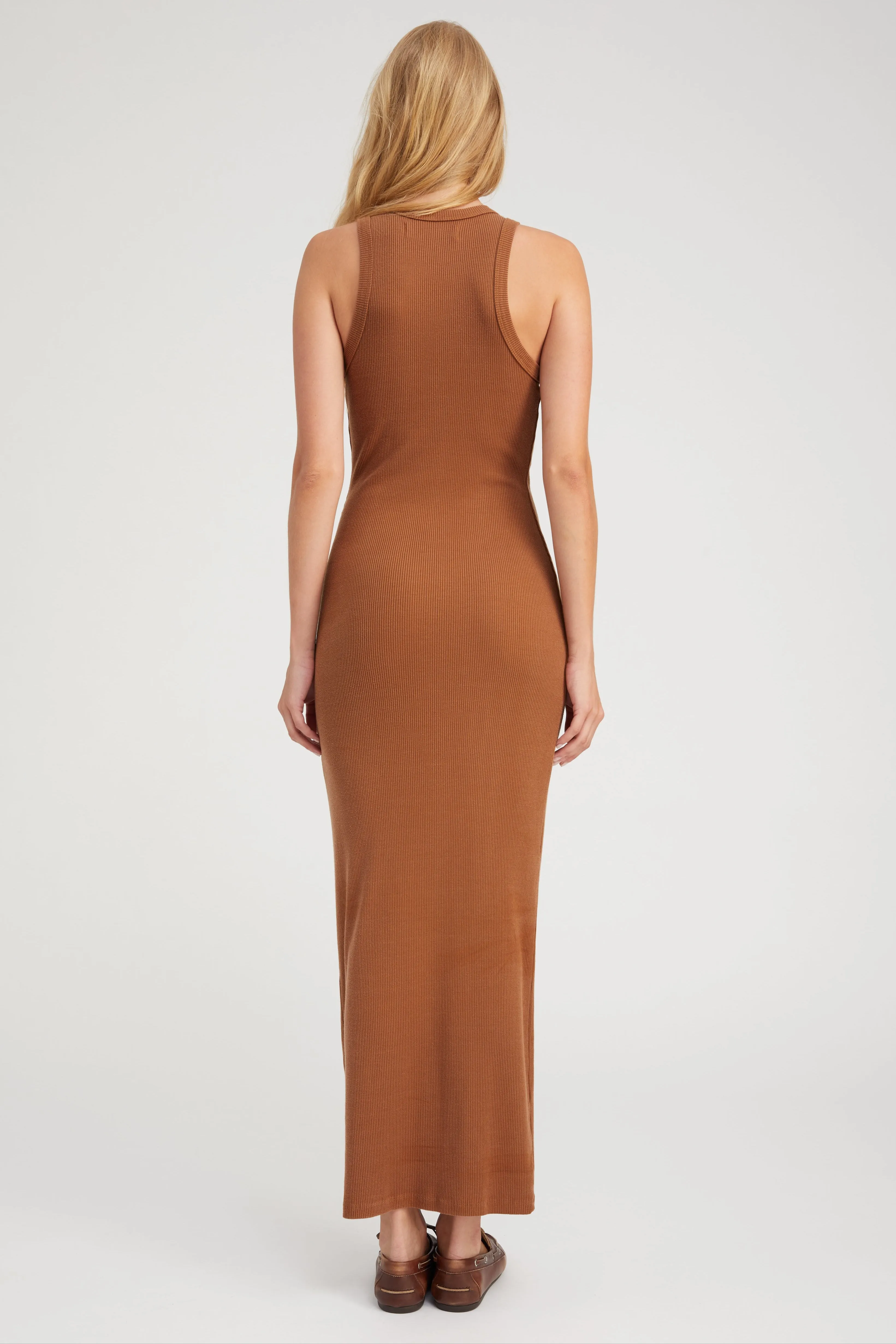 Chestnut Rib Racer Maxi Dress PR sold by SPRWMN product image thumbnail 5