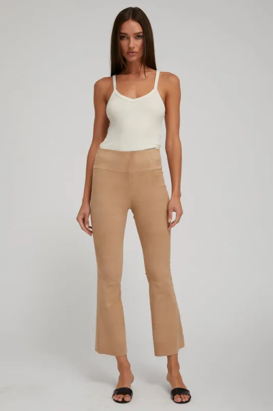 Sand Suede Ankle Flare PR sold by SPRWMN