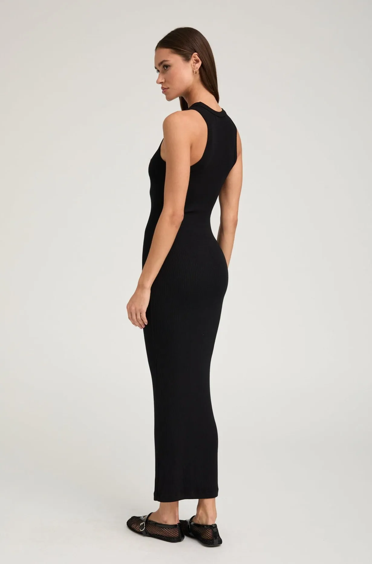Black Rib Racer Maxi Dress PR sold by SPRWMN product image thumbnail 3